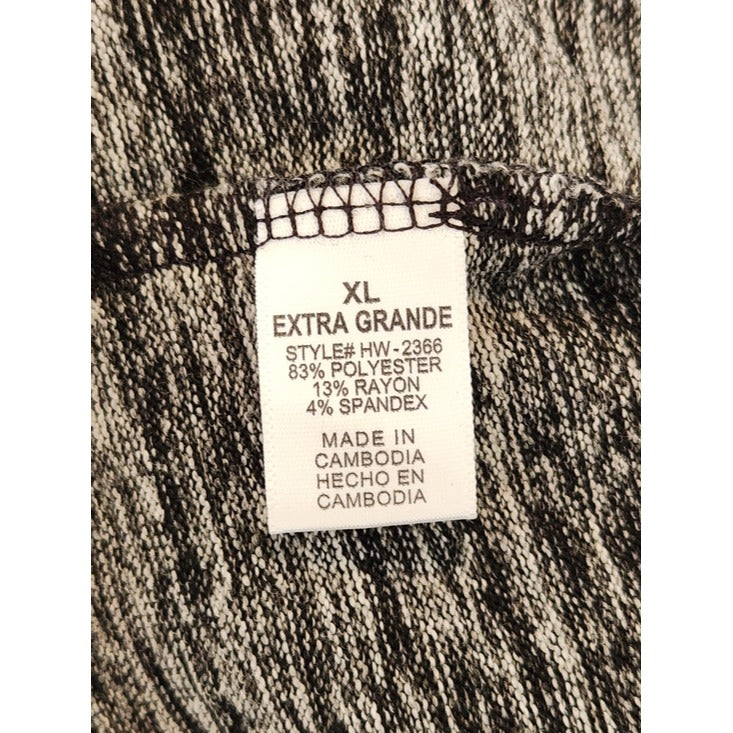 Zenana Outfitters Heather Black Fuzzy Knit Top Size XL