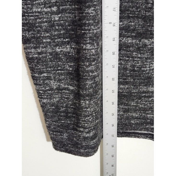 Zenana Outfitters Heather Black Fuzzy Knit Top Size XL