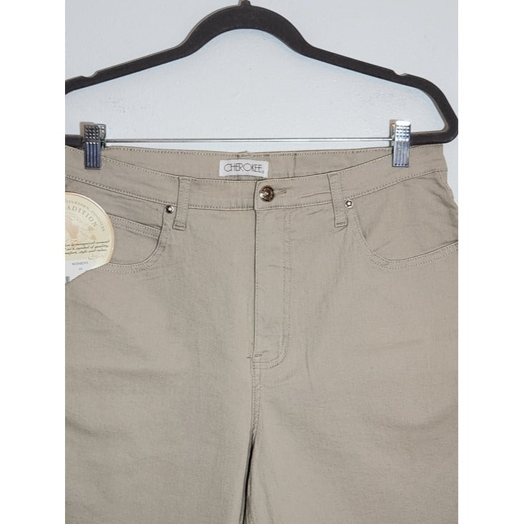 Cherokee Womens Khaki Shorts Size 14 NWT