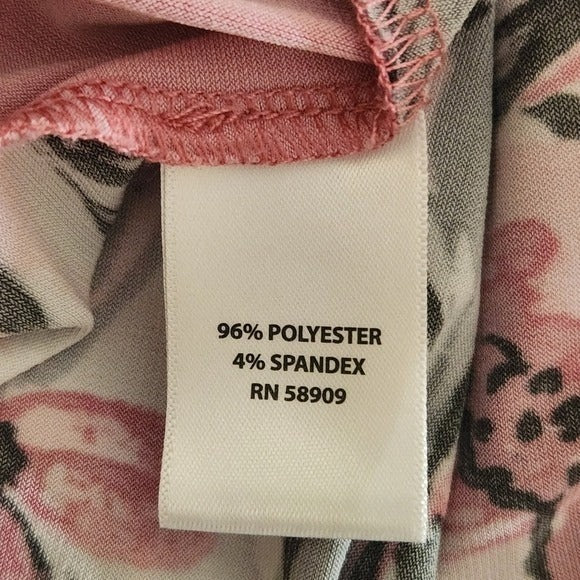 Allison Daley Floral Pink Blouse with 3/4 Sleeves Size XL Pink Floral Top