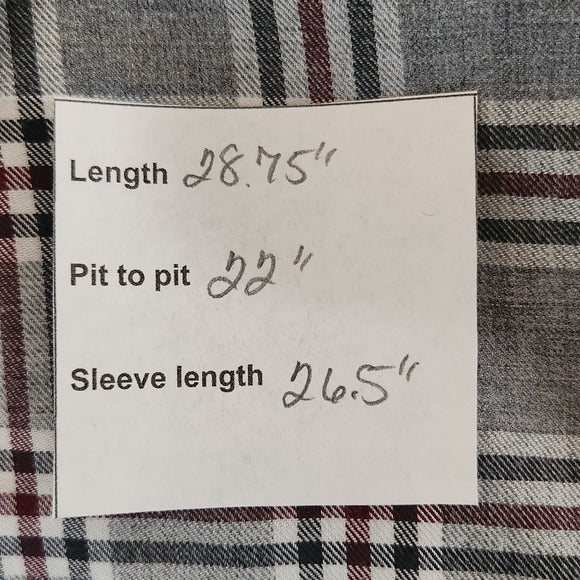 Michael Kors Men's Gray Plaid Button Down Shirt Size Large Gray Plaid Shirt