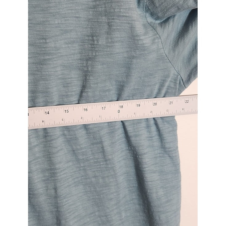 Vince Seaglass Blue Textured Slub Knit Polo Shirt Size Large Flaw