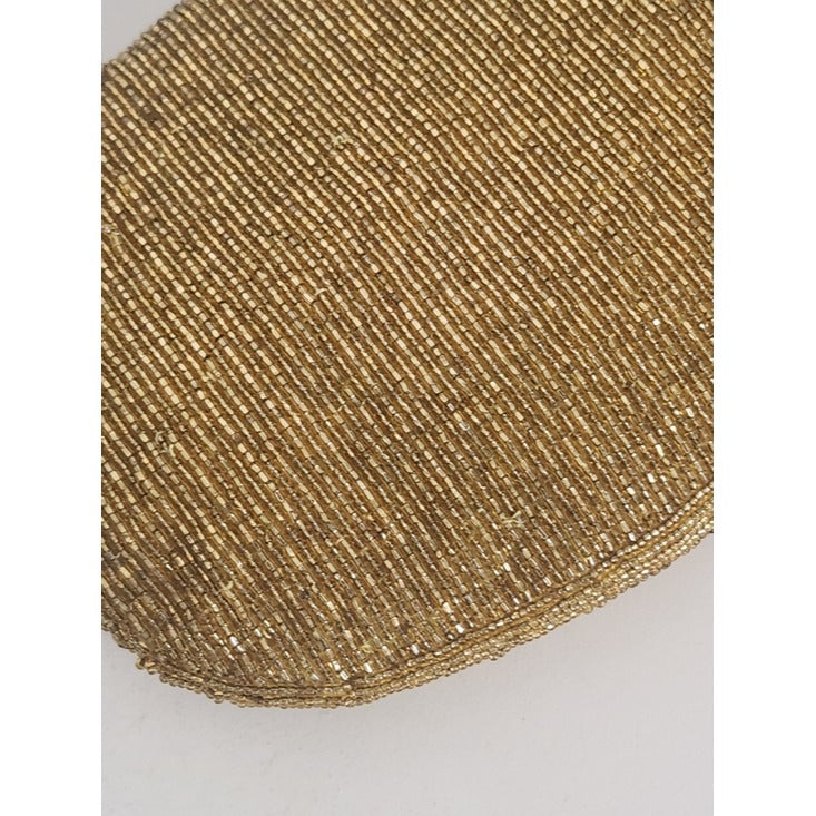 La Regale Gold Beaded Vintage Evening Bag with Chain Strap