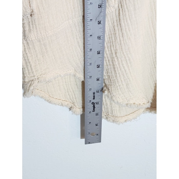 Flawless Cream Cotton Gauze Button-Up Tunic Size XL