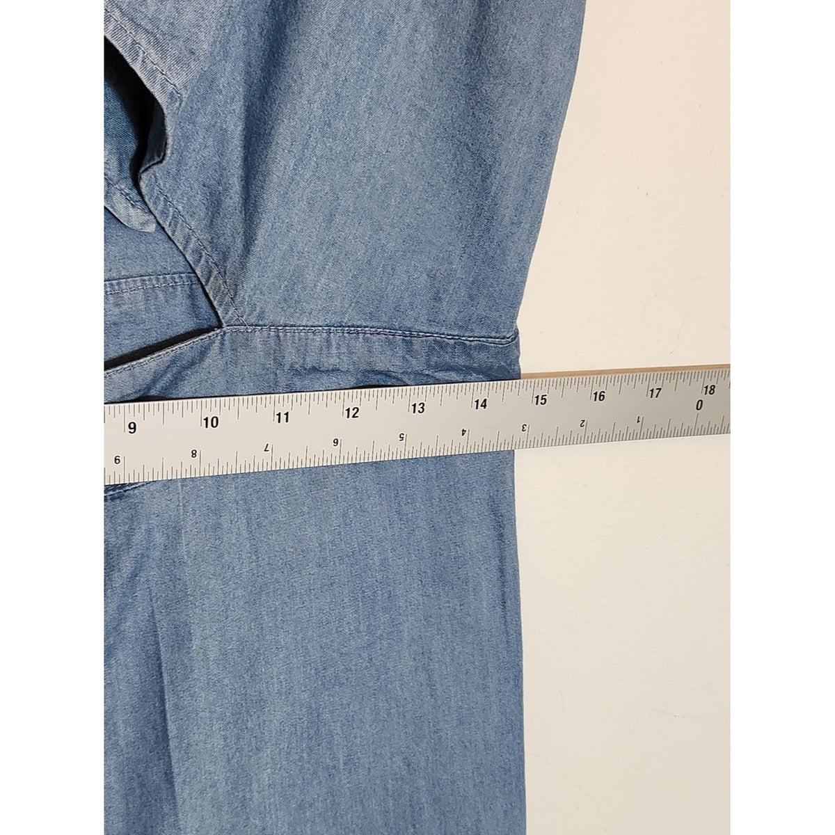 Gianni Bini Chambray Blue Sleeveless Wide Leg Jumpsuit Size Large