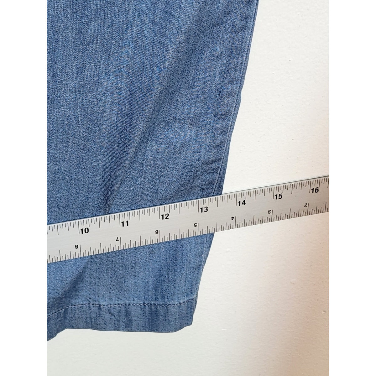 Gianni Bini Chambray Blue Sleeveless Wide Leg Jumpsuit Size Large