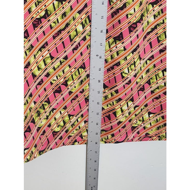 Ashley Stewart Pink and Green Graphic Print Pull On Skirt Size 12
