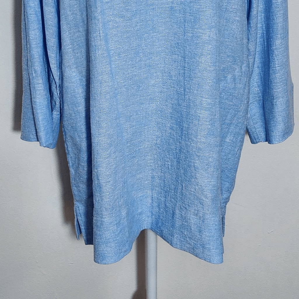 Lands' End Blue Linen Tunic NWT Size Medium Preppy Blue Tunic