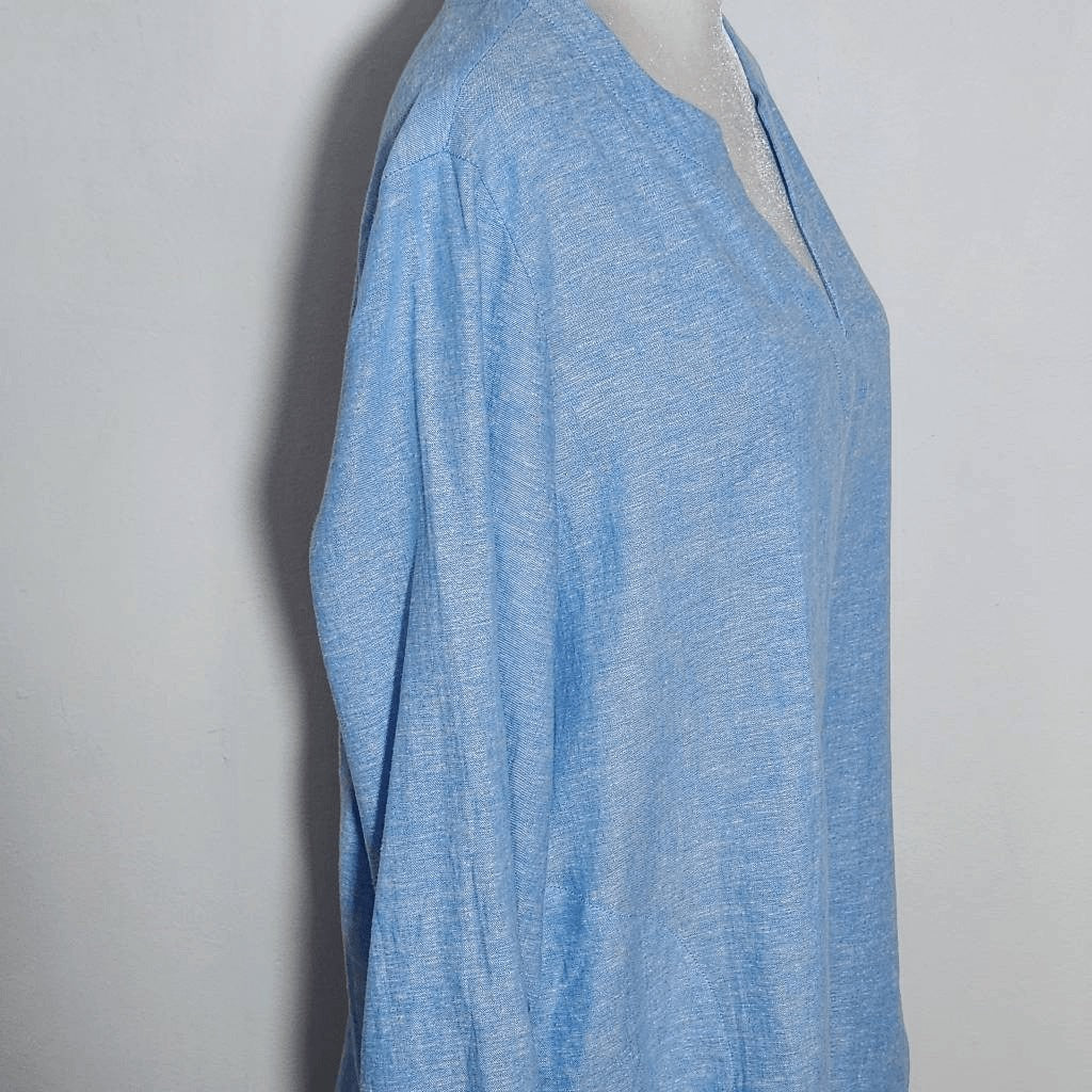 Lands' End Blue Linen Tunic NWT Size Medium Preppy Blue Tunic