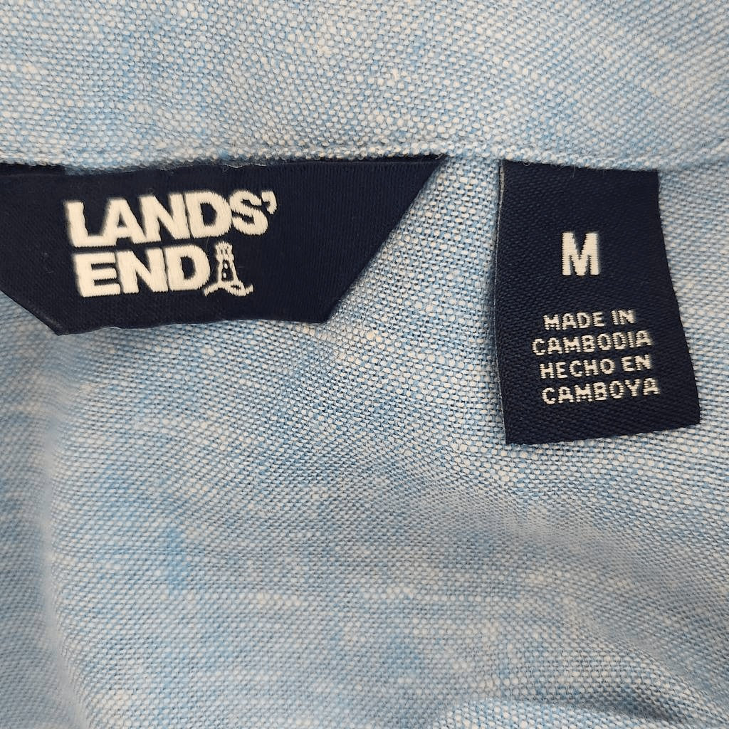 Lands' End Blue Linen Tunic NWT Size Medium Preppy Blue Tunic