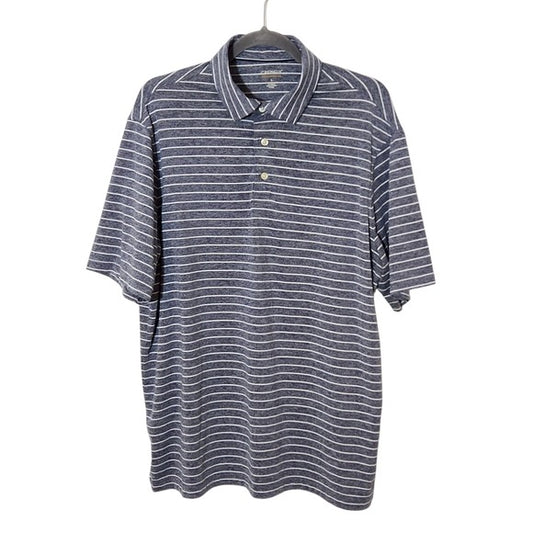Daniel Cremieux Mens Gray Stripe Golf Polo Size Large