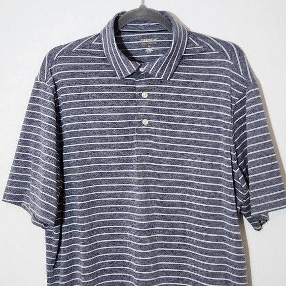 Daniel Cremieux Mens Gray Stripe Golf Polo Size Large