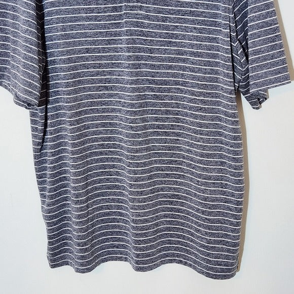 Daniel Cremieux Mens Gray Stripe Golf Polo Size Large