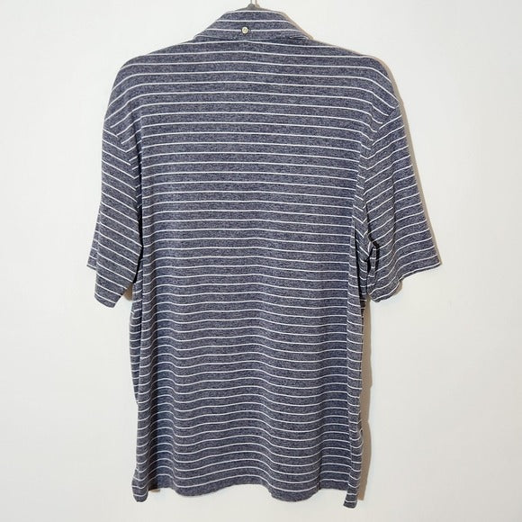 Daniel Cremieux Mens Gray Stripe Golf Polo Size Large