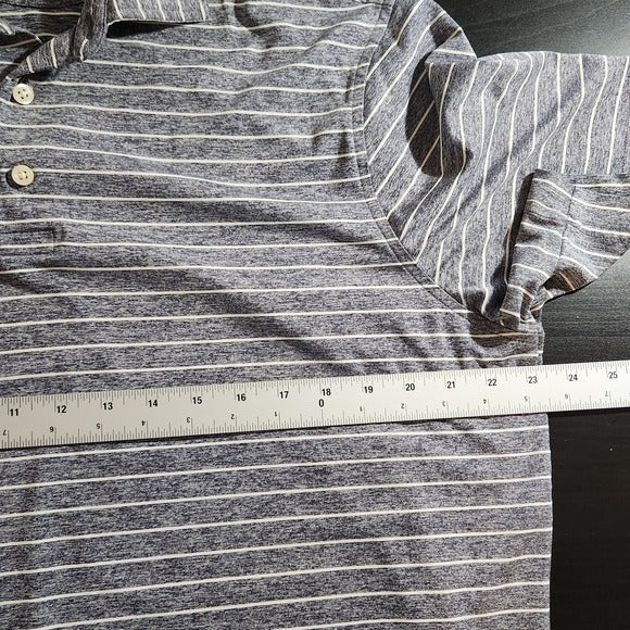 Daniel Cremieux Mens Gray Stripe Golf Polo Size Large