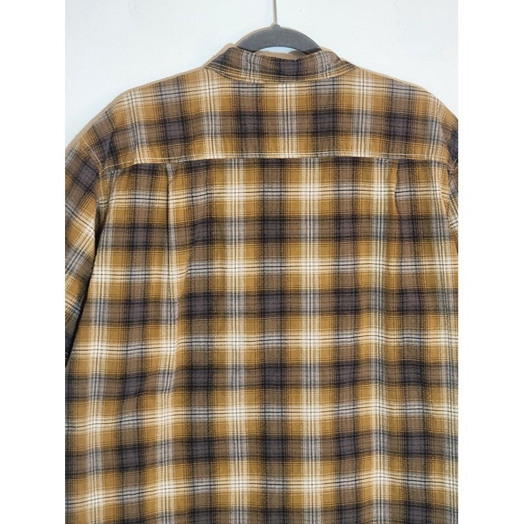 Red Head Brown and Gray Plaid Seersucker Button Down Shirt Size 2X