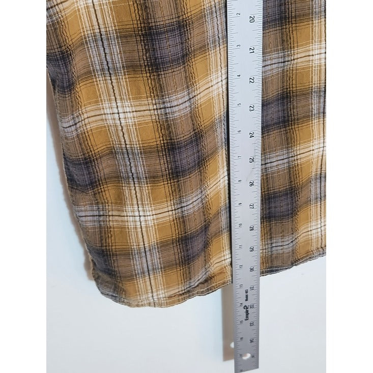 Red Head Brown and Gray Plaid Seersucker Button Down Shirt Size 2X