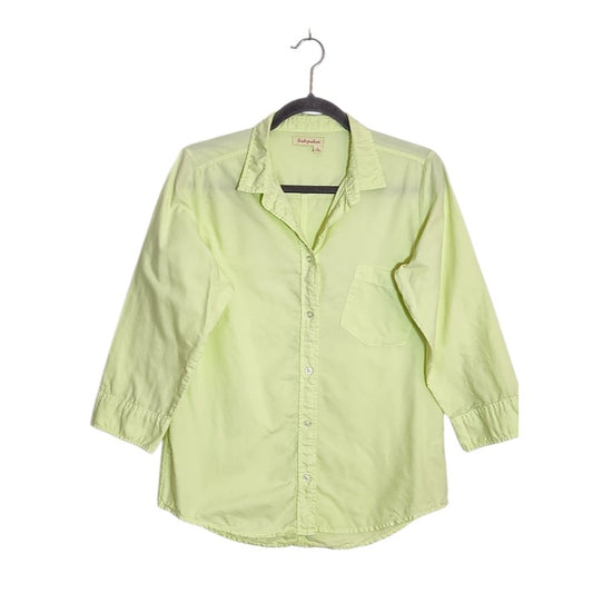Fresh Produce Lime Green Button Down Shirt Size Small