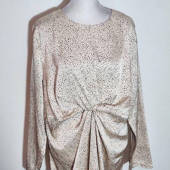 H&M Mama Maternity Blush Satin Midi Dress Size Large Wedding Guest Dress