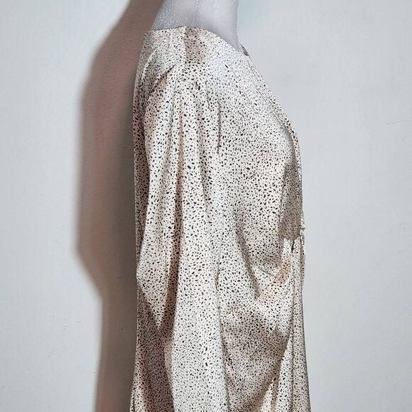 H&M Mama Maternity Blush Satin Midi Dress Size Large Wedding Guest Dress