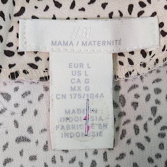 H&M Mama Maternity Blush Satin Midi Dress Size Large Wedding Guest Dress