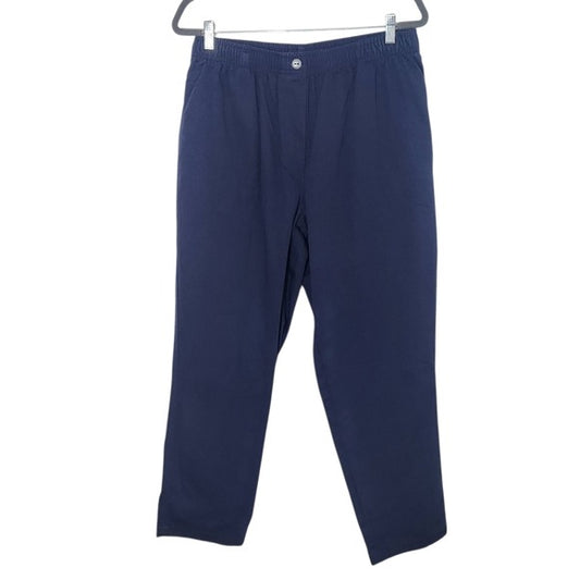 Woman Within Navy Pull-On Chino Pants Size 16 Petite