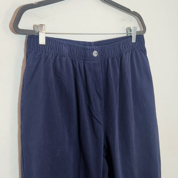 Woman Within Navy Pull-On Chino Pants Size 16 Petite