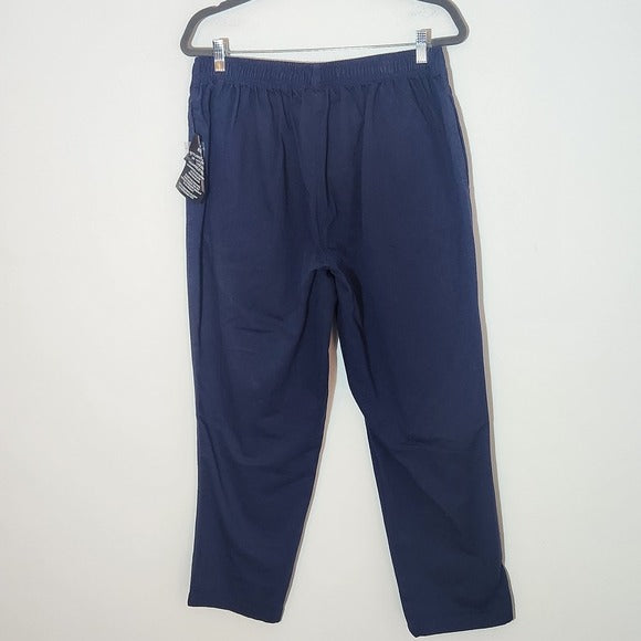 Woman Within Navy Pull-On Chino Pants Size 16 Petite