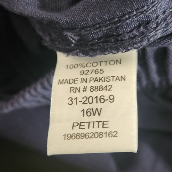 Woman Within Navy Pull-On Chino Pants Size 16 Petite