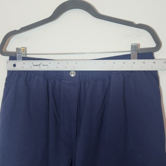 Woman Within Navy Pull-On Chino Pants Size 16 Petite