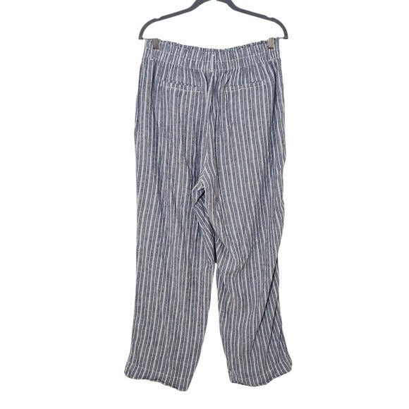 Briggs Blue Striped Linen Blend Pants Sz Large Preppy Blue Stripe Pants