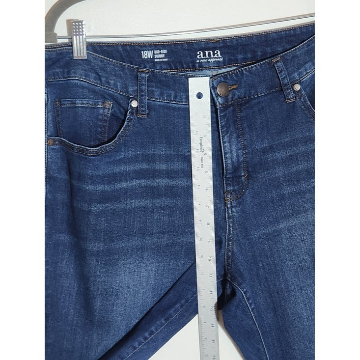 a.n.a Dark Wash Mid Rise Skinny Jeans Size 18W