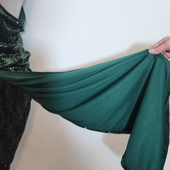 PrettyLittleThing One-Shoulder Green Sequin Dress NWT Size 12 Green Formal Dress