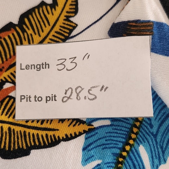 Fashion Nova Men's Colorful Tropical Leaf Print Hawaiian Shirt Size XXXL