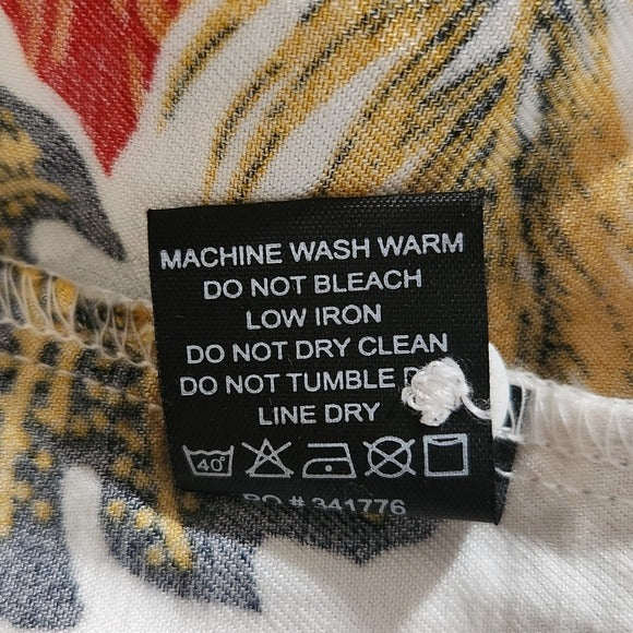 Fashion Nova Men's Colorful Tropical Leaf Print Hawaiian Shirt Size XXXL