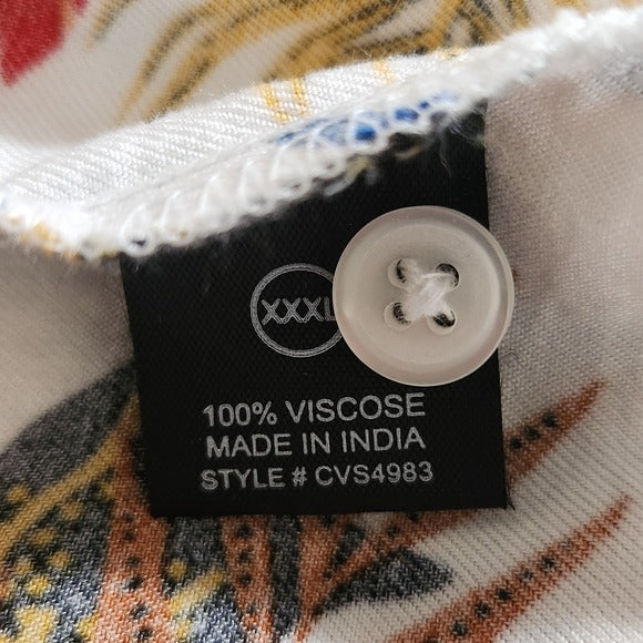 Fashion Nova Men's Colorful Tropical Leaf Print Hawaiian Shirt Size XXXL