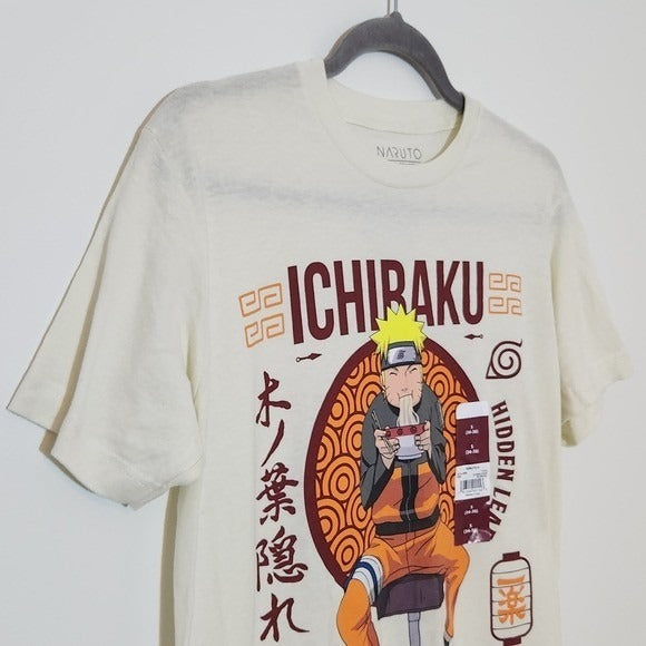 Naruto Cream Ichiraku Ramen Graphic T-Shirt NWT Size Small Naruto Tee