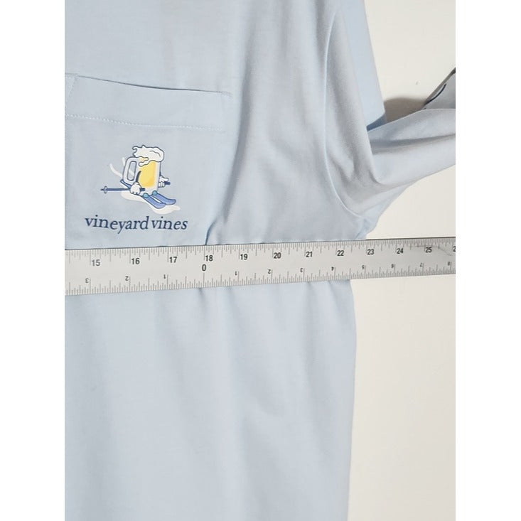 Vineyard Vines Light Blue Brew-Ski Graphic Long Sleeve T-Shirt NWT Size Large