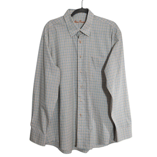 Alan Flusser Plaid Rainbow Button-Up Long Sleeve Shirt Size XL Colorful Shirt