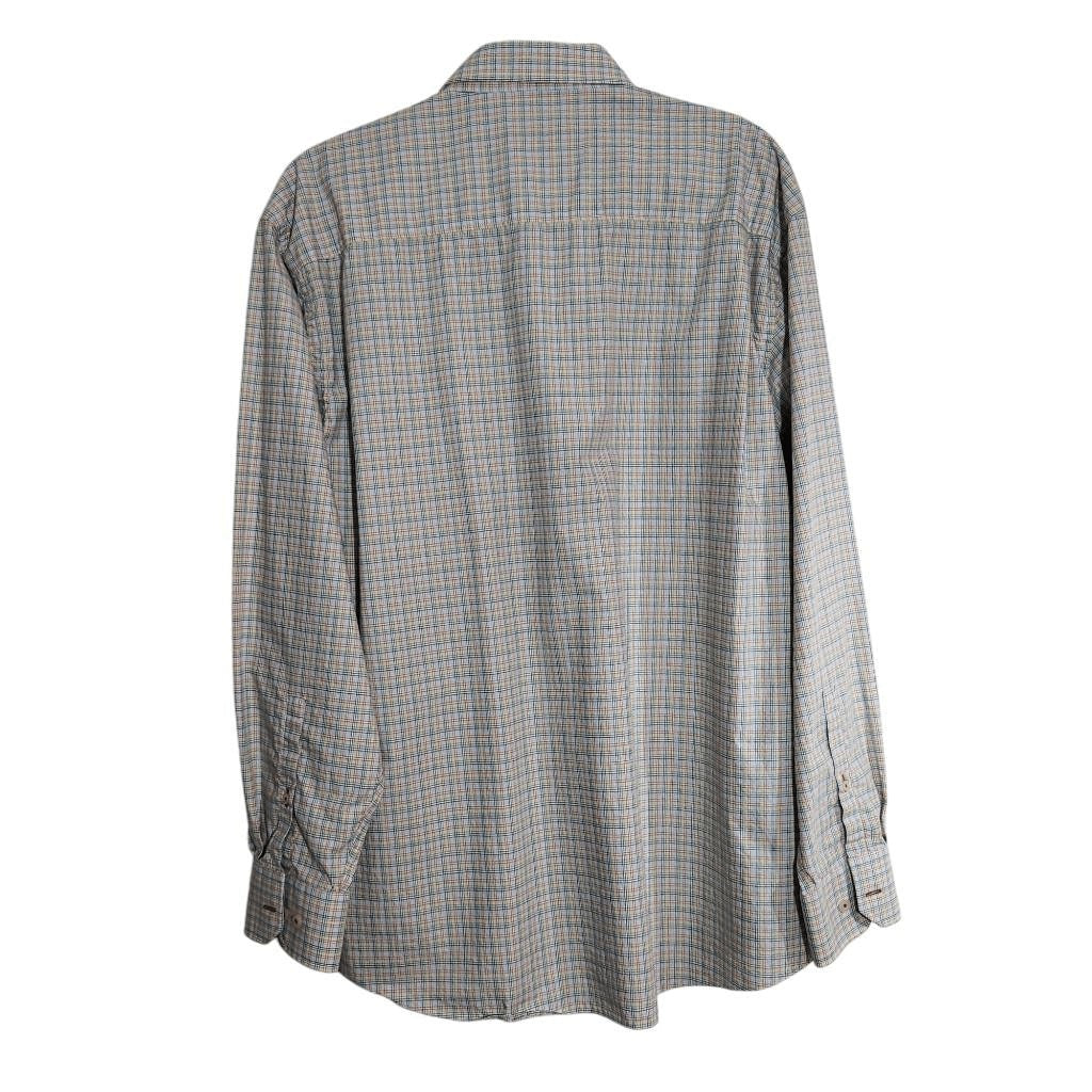 Alan Flusser Plaid Rainbow Button-Up Long Sleeve Shirt Size XL Colorful Shirt