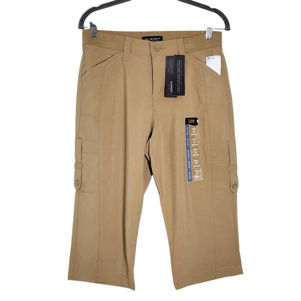 Lee Relaxed Fit Khaki Pedal Pushers NWT Size 6 Casual Khaki Capri Pants