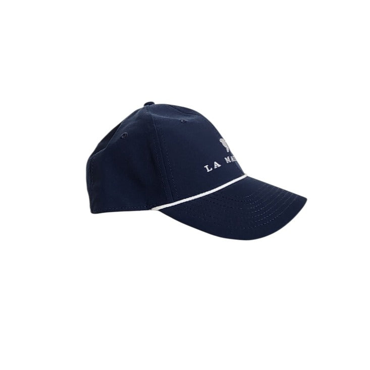 La Matera Navy Logo Baseball Hat White Trim Adjustable One Size