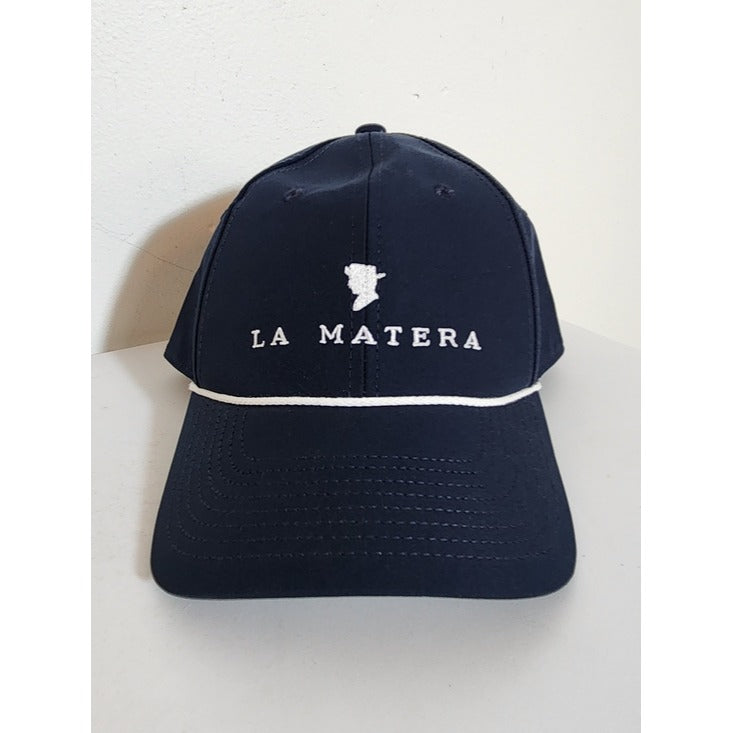 La Matera Navy Logo Baseball Hat White Trim Adjustable One Size