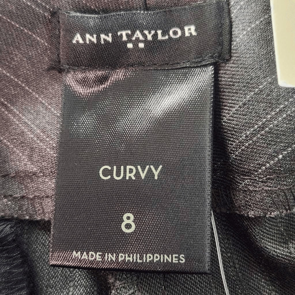Ann Taylor Gray Pinstripe Trousers NWT Size 8 Gray Stripe Dress Pants