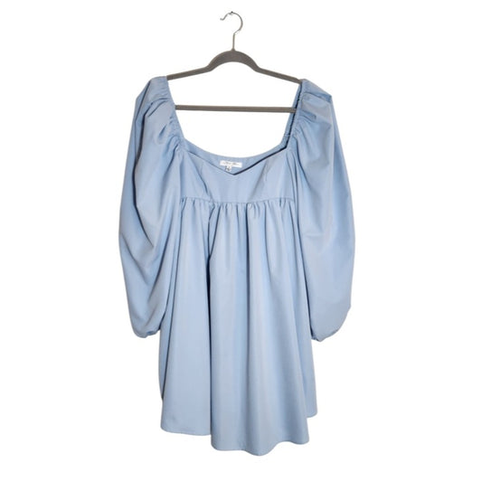 Cloud Ten Light Blue Babydoll Mini Dress Size Small Wedding Guest Dress Flaw