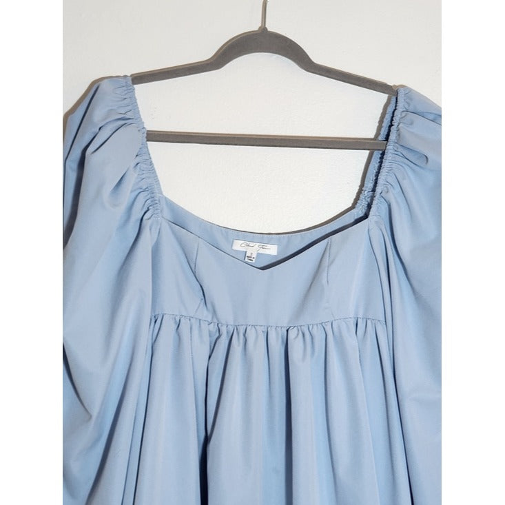 Cloud Ten Light Blue Babydoll Mini Dress Size Small Wedding Guest Dress Flaw