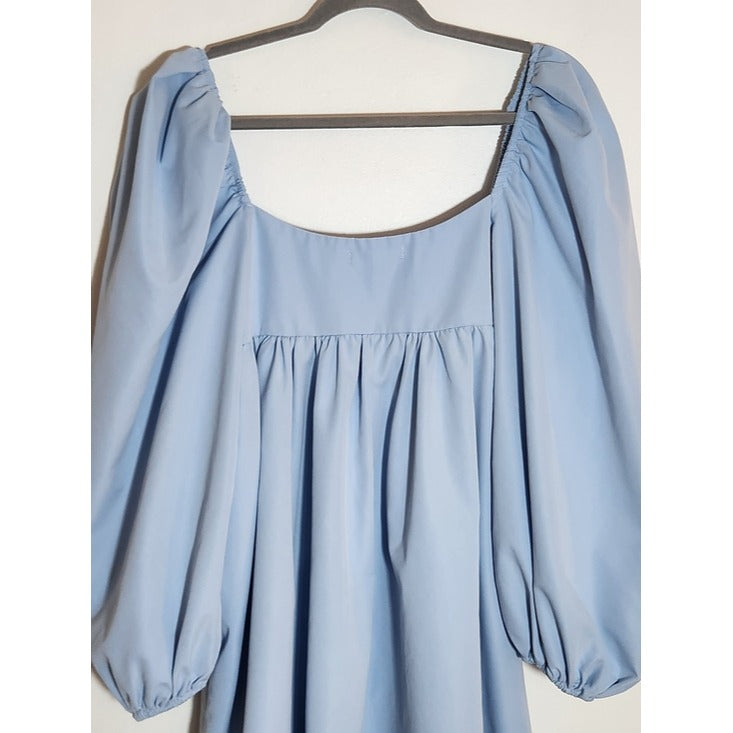 Cloud Ten Light Blue Babydoll Mini Dress Size Small Wedding Guest Dress Flaw