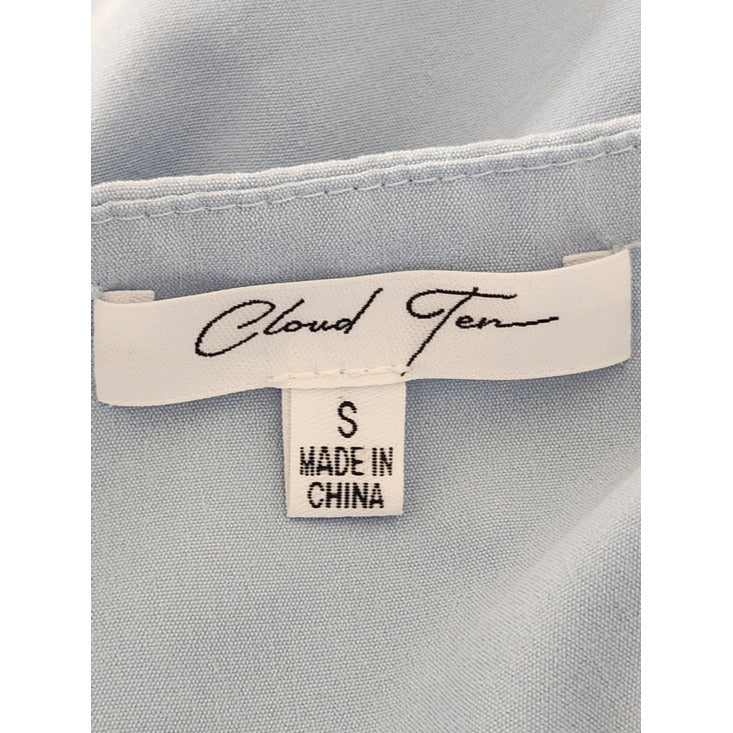 Cloud Ten Light Blue Babydoll Mini Dress Size Small Wedding Guest Dress Flaw
