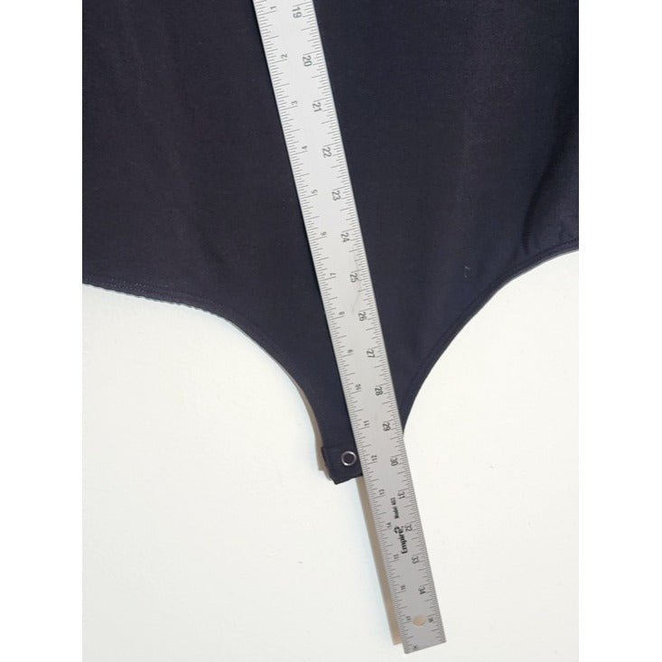 Express Black Sheer Mesh Long Sleeve Bodysuit Size XL