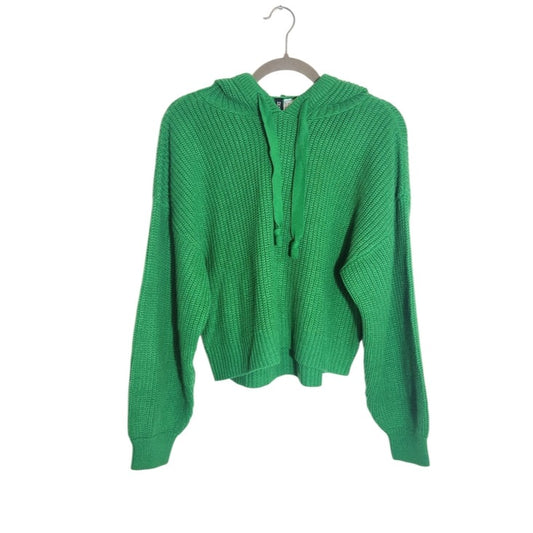 Divided Kelly Green Cropped Sweater Hoodie Size Medium